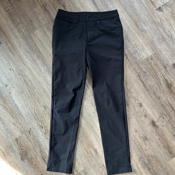 Lululemon Mens Size 28 ABC Slim-Fit 5 Pocket Pant 32L Warpstreme Black Pants